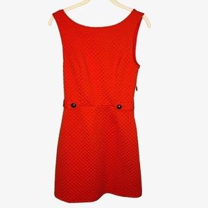 Modcloth So Sixties Clementine Orange Textured Dress New XS